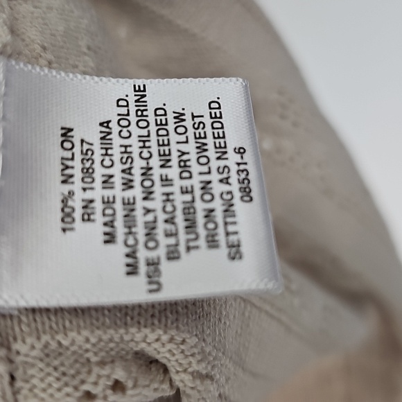 Ryegrass Tan Open Knit Square Neckline 3/4 Sleeve Bodycon Sweater Top Sz: XLarge - Picture 6 of 9